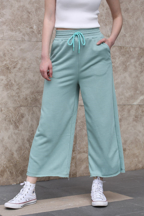 Madmext Women's Mint Green Wide Leg Sweatpants MG1100