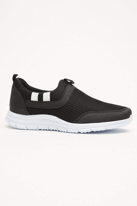 TonnyBlack Black White Unisex Sports Shoes