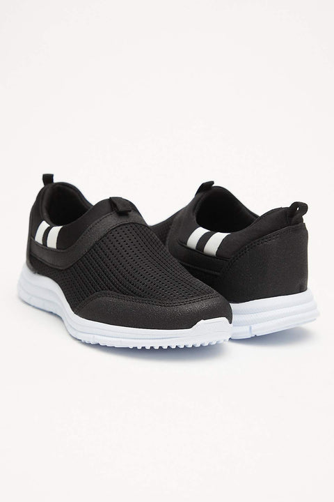 TonnyBlack Black White Unisex Sports Shoes