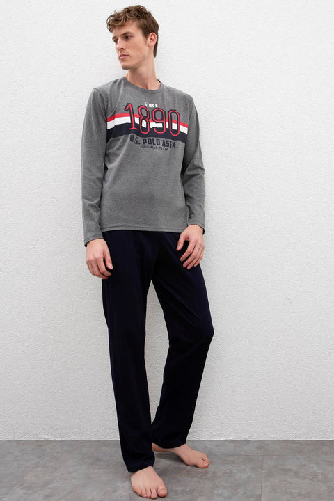 Us Polo Assn Men's Gray Pajamas Set 50223329-VR081