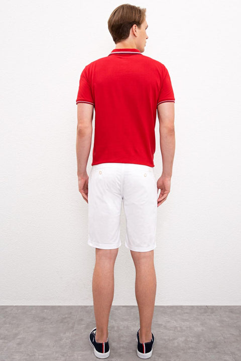 Us Polo Assn Men's White  Bermuda Capri 50222662-VR013