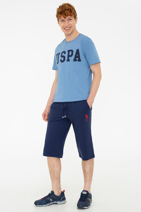 Us Polo Assn Men's Navy Blue Knitted Shorts 50222631-VR033
