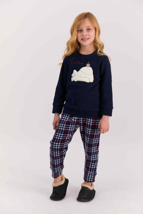 Arnetta Girl's Navy Blue Pajamas Set