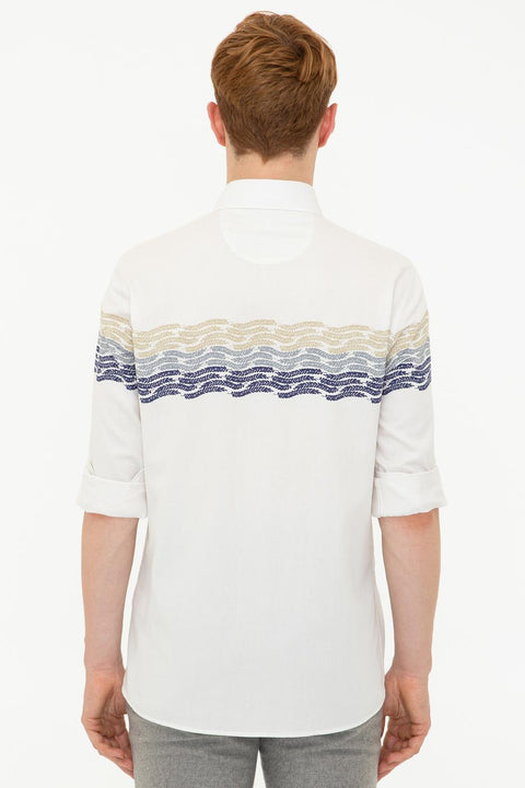 Us Polo Assn Men's White Shirt Long Sleeve 50237909-VR071