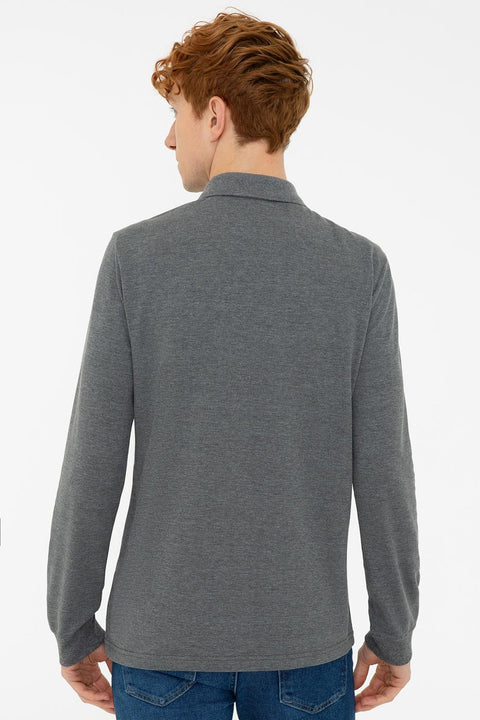 Us Polo Assn Men's Gray Sweatshirt Basic 50240202-VR081