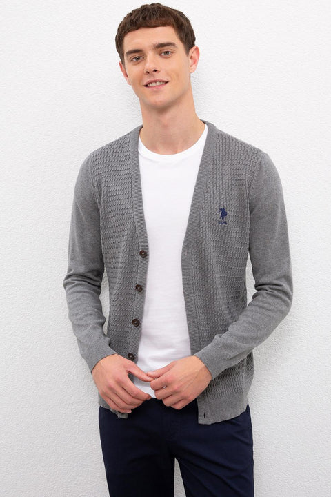 Us Polo Assn Gray Knitwear Cardigan Basic