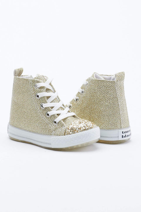 TonnyBlack Gold Children's Lighted Sneakers Long