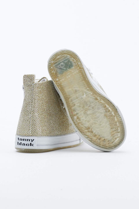 TonnyBlack Gold Children's Lighted Sneakers Long