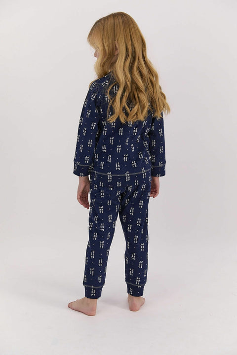 Arnetta Girl Sleepy Navy Blue Long Sleeve Pajamas Set