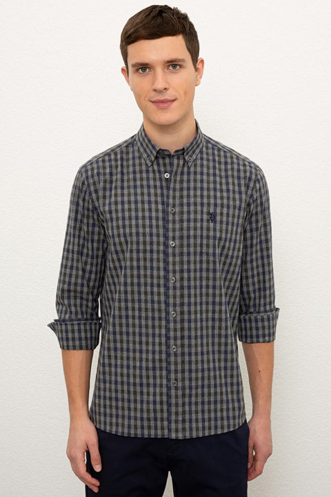 Us Polo Assn Men's Navy Blue Shirt Long Sleeve 50226586-VR033