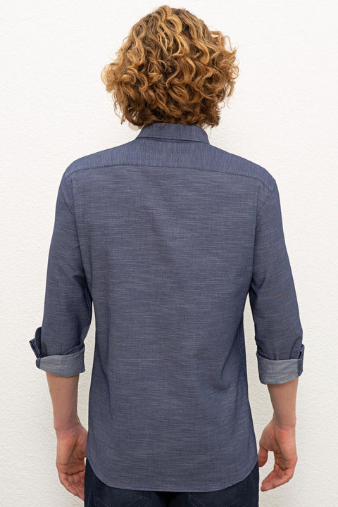 Us Polo Assn Men's Navy Blue Shirt Long Sleeve 50226557-VR033