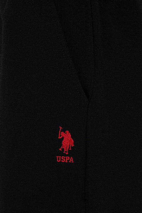 Us Polo Assn Men's Black Knitted Shorts 50232280-VR046
