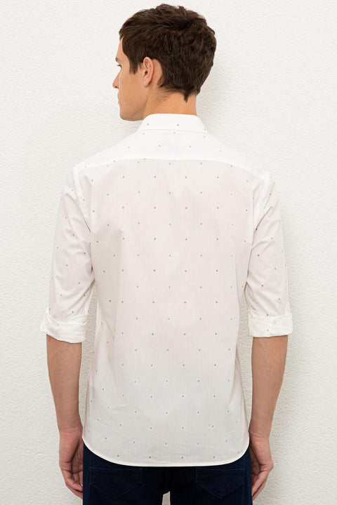 Us Polo Assn Men's White Shirt Long Sleeve 50226562-VR019