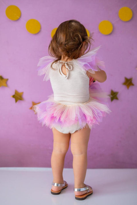 Pixy Love Baby Girl Beige Unicorn Rompers