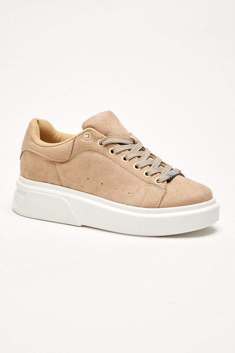 TonnyBlack Beige Suede Women's Sneakers TB235-1_203