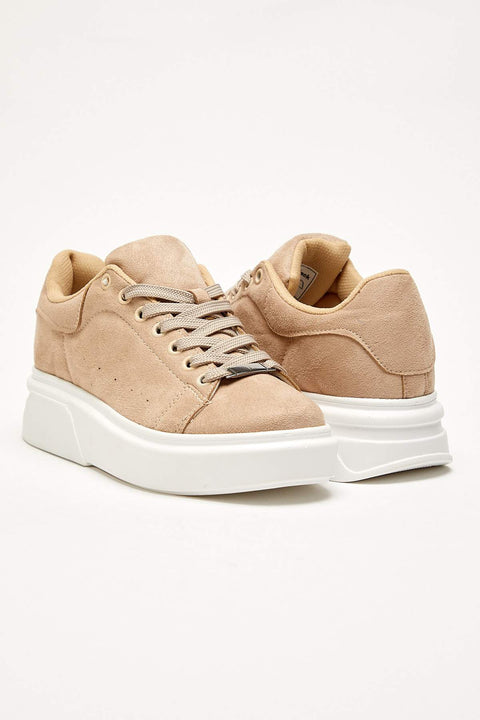 TonnyBlack Beige Suede Women's Sneakers TB235-1_203