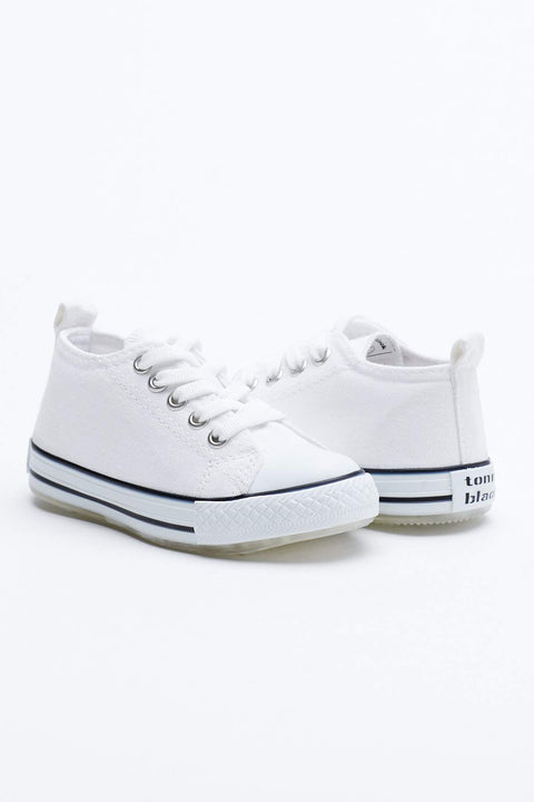 Tonny Black White Kids Lighted Sports Shoes