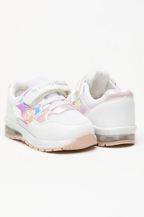 TonnyBlack White Kids Sneakers Light Velcro