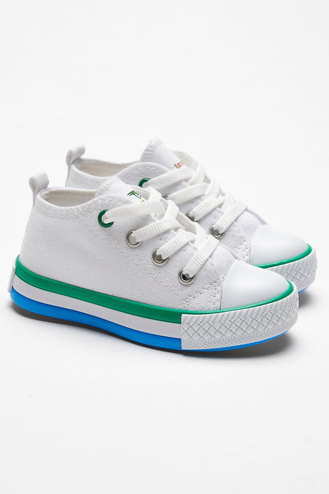 TonnyBlack White Kids Sneakers