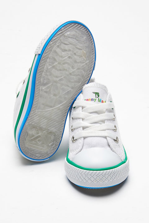 TonnyBlack White Kids Sneakers
