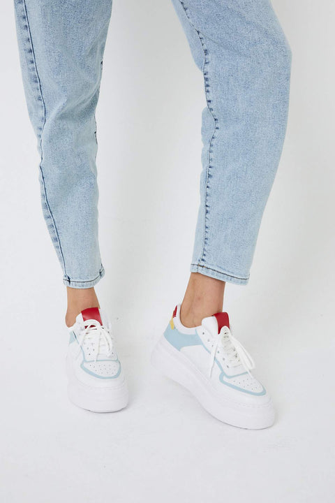 TonnyBlack White Blue Women's Sneakers TBZNA-1_204