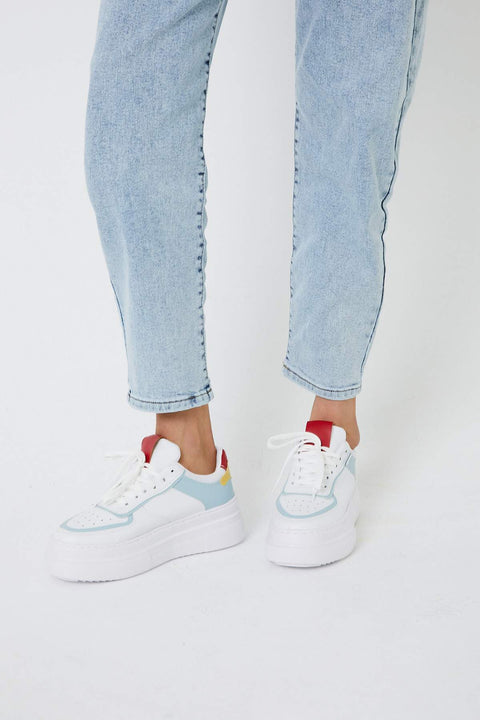 TonnyBlack White Blue Women's Sneakers TBZNA-1_204