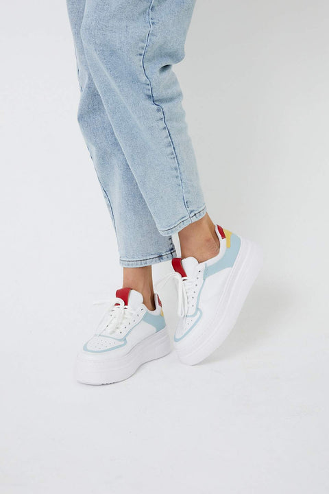 TonnyBlack White Blue Women's Sneakers TBZNA-1_204