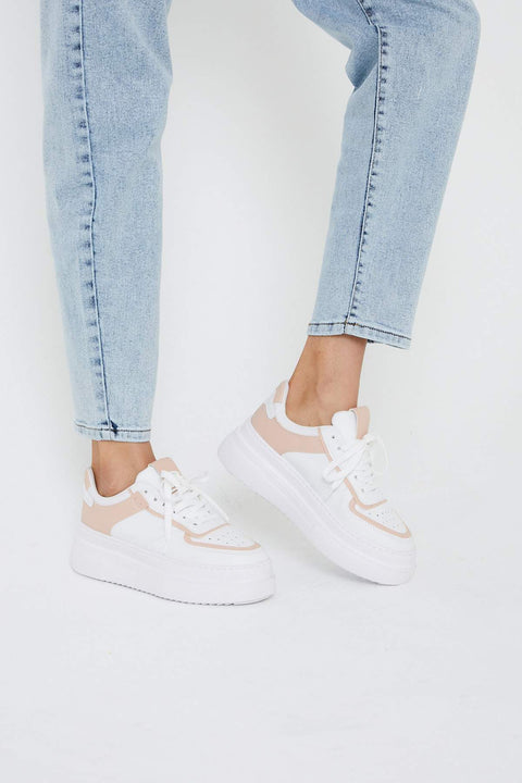 TonnyBlack White Nude Women's Sports Shoes TBZNA-1_226
