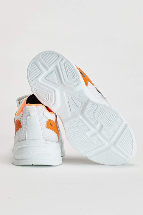 TonnyBlack White Orange Kids Sport Shoes