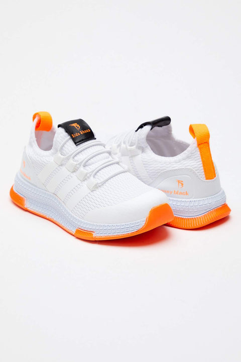 Tonny Black White Orange Kids Sneakers