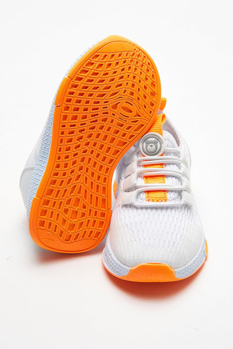 TonnyBlack White Orange Kids Sneakers
