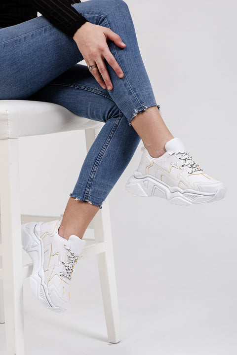 TonnyBlack White Yellow Women's Sneakers DNZ-1_207