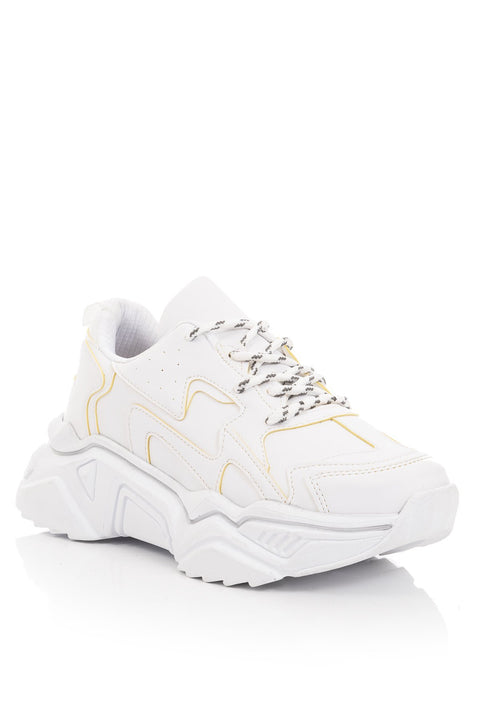TonnyBlack White Yellow Women's Sneakers DNZ-1_207