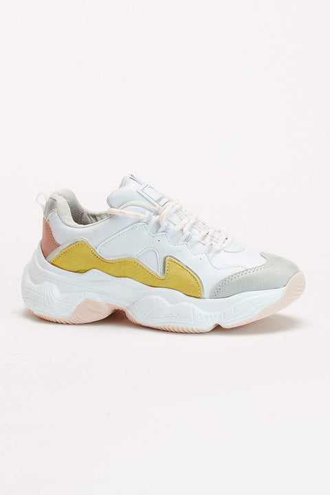 TonnyBlack White Yellow Women's Sneakers TB290-1_207
