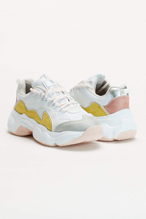TonnyBlack White Yellow Women's Sneakers TB290-1_207