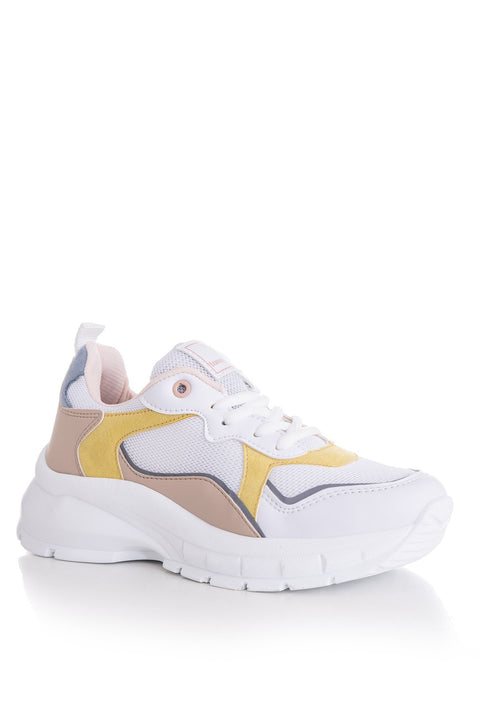 TonnyBlack White Yellow Women's Sneakers ﻿TB287-1_207