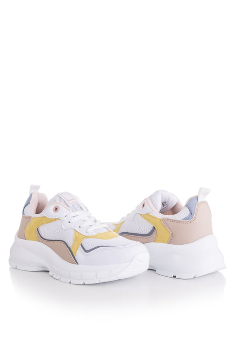 TonnyBlack White Yellow Women's Sneakers ﻿TB287-1_207