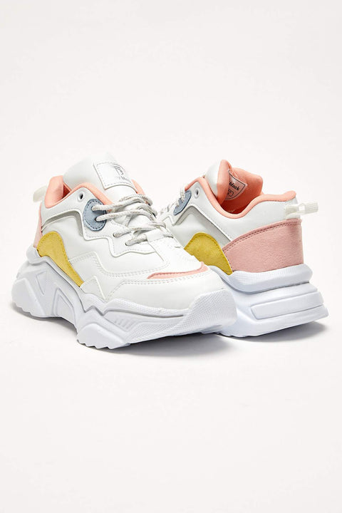 TonnyBlack White Yellow Women's Sneakers TB010-1_207