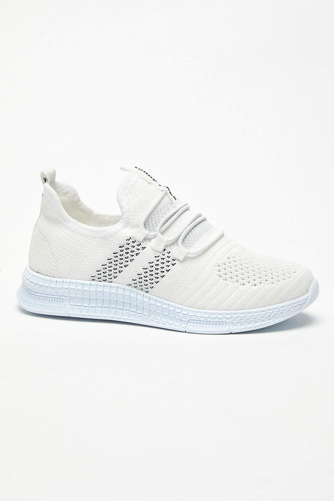 TonnyBlack White Black Mesh Kids Sneakers