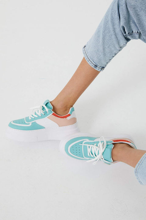 TonnyBlack White Water Green Women's Sneakers TBZNA-1_208