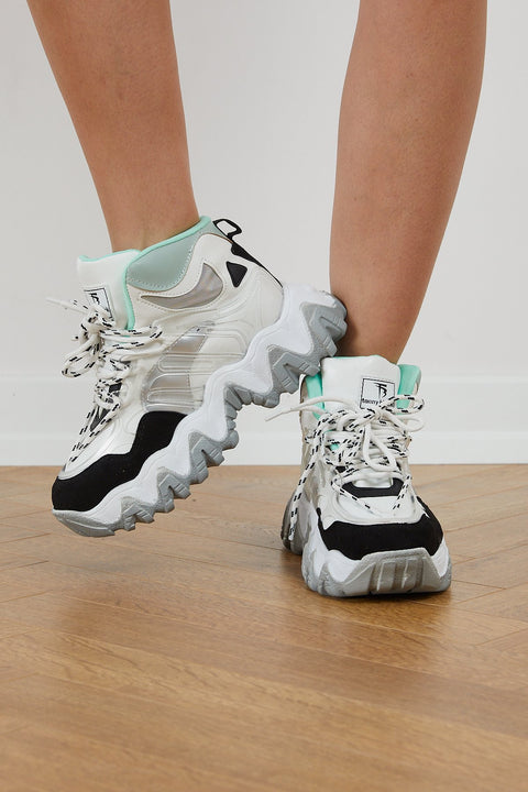 TonnyBlack White Water Green Women's Sneakers TBSELF-1_208