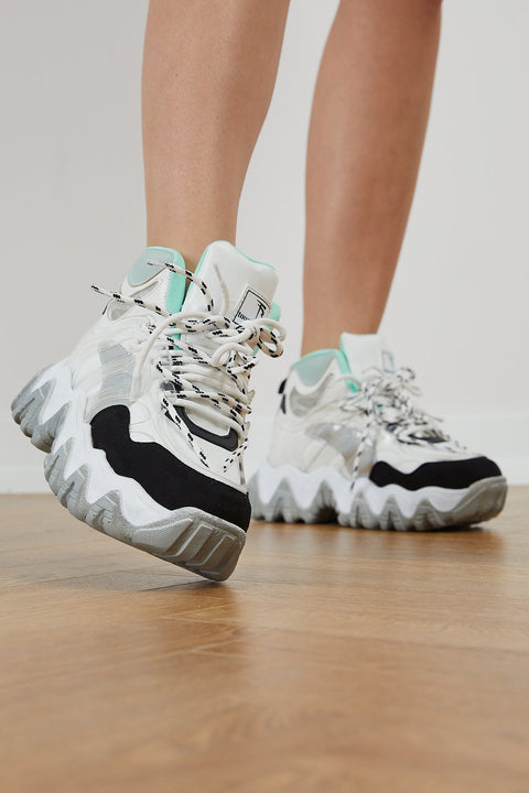 TonnyBlack White Water Green Women's Sneakers TBSELF-1_208