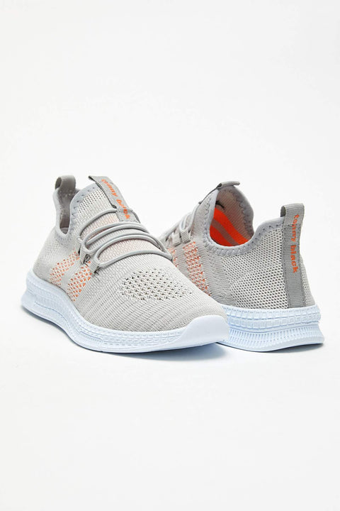 TonnyBlack Ice Gray/Orange Kids Sneakers