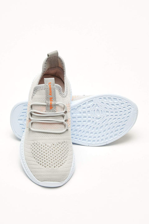 TonnyBlack Ice Gray/Orange Kids Sneakers