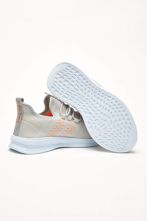 TonnyBlack Ice Gray/Orange Kids Sneakers