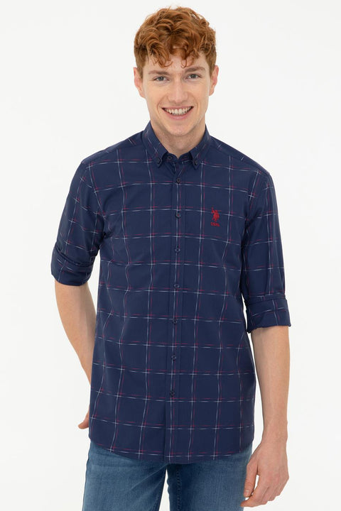 Us Polo Assn Men's Navy Blue Shirt Long Sleeve 50237151-VR033