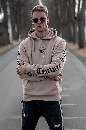 Madmext Camel Printed Hoodie Sweatshirt 2877