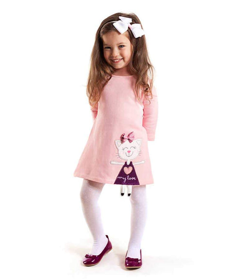 Denokids Cat Pink Dress