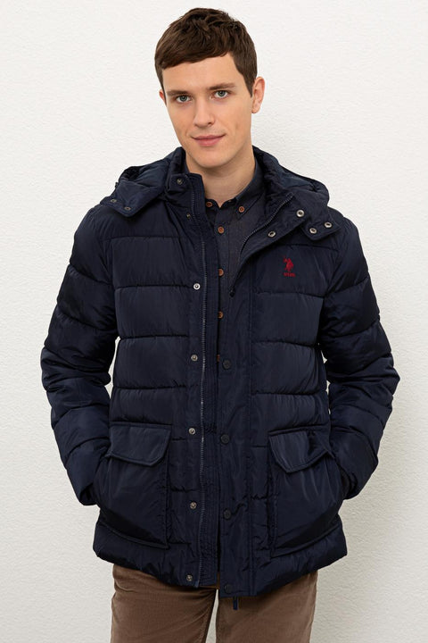 Us Polo  Assn Men  Navy Blue Jacket Synthetic