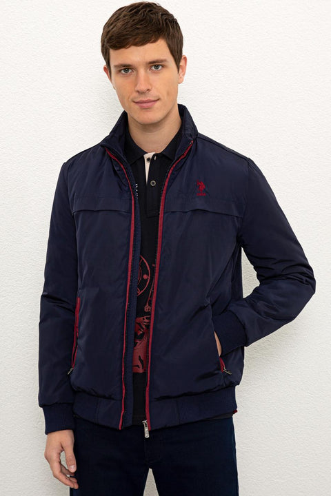Us Polo  Assn Men  Navy Blue Jacket Synthetic
